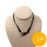 Hermes Black Leather Clasp Necklace/ Strap