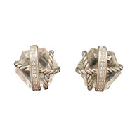 David Yurman Silver Diamond Earrings