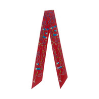 Hermes Twilly Red "Paris" Scarf Tie
