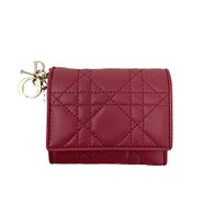 Dior Dark Pink Raspberry Quilted Wallet