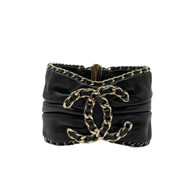 Chanel Black Leather Bracelet