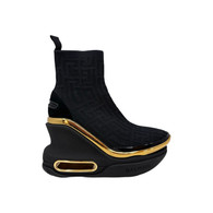 Balmain Black Fabric Boot "B Bold"
