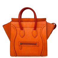 Céline Orange Luggage Tote