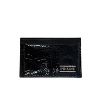 Prada Black Patent Leather Card Holder