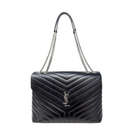 YSL Black Leather "Lou Lou" Purse