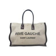 Saint Laurent Tan and Brown Fabric Tote
