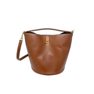Celine Brown Leather "Bucket 16 Bag"
