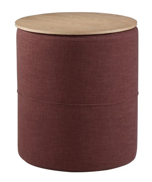 Linnea Small Ottoman - Red Fabric