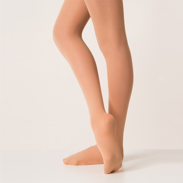 Capezio Girls Shimmer Footed Dance Tights - Light Toast