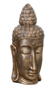 Long Buddha Head Small Glossy Gold Black
