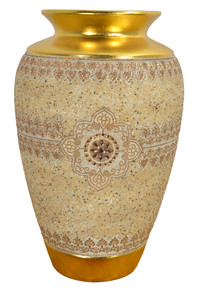 Insculpted Large Jeweled Vase