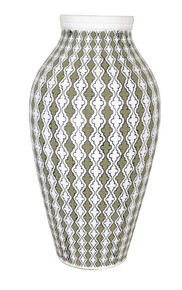 Olive White Madeira  Vase 18"