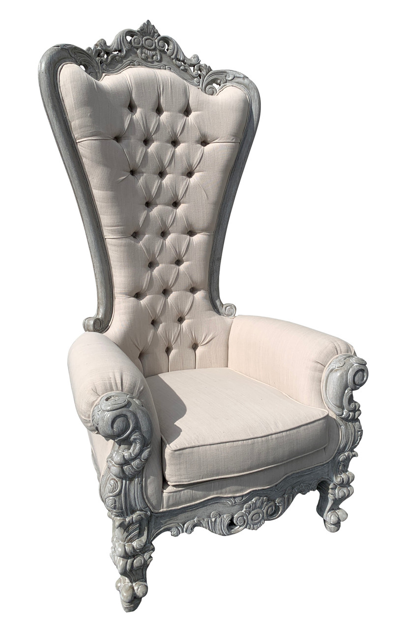 mystique gray continental linen queen chair  afd home