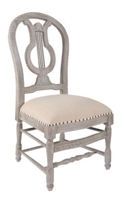 Mystique Gray Lyre Side Chair