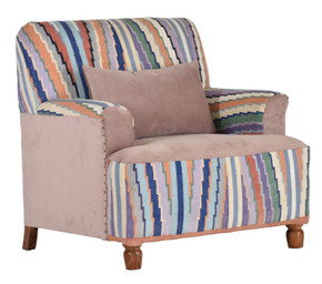 Blush Aleena Chair with Multi Colored Stripes