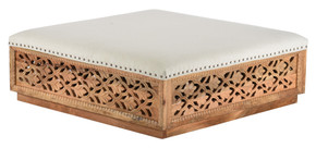 Dalary Carved Square Coffee Ottoman