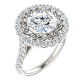Sterling Silver  8.8mm Round Engagement Ring Mounting