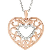 KCON 1 Granulated Filigree Heart Necklace
