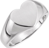 Platinum Heart Signet Ring