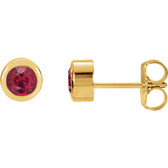 14kt Yellow Chathamå¨ Created Ruby Earrings