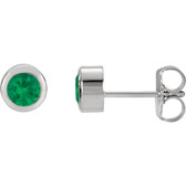14kt White Emerald Earrings