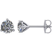 14kt White 3/4 CTW Diamond Friction Post Stud Earrings