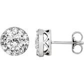 14kt White 1 1/3 CTW Diamond Fantasy Earrings