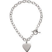 Cable Toggle Bracelet with Heart 5.75mm
