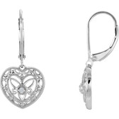 Sterling Silver .02 CTW Diamond Lever Back Earrings