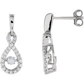 14kt White 3/8 CTW Diamond Infinity-Style Mystara® Earrings