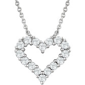 14kt White 1/4 CTW Diamond Heart 18" Necklace