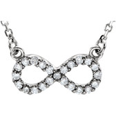 14kt White 1/8 CTW Diamond Infinity 16" Necklace