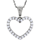 14kt White 1/2 CTW Diamond Heart 18" Necklace