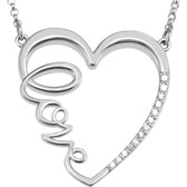 Sterling Silver 1/6 CTW Diamond "Love" Heart Infinity Design 18" Necklace