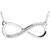 14kt White .025 CTW Diamond 16-18" Necklace