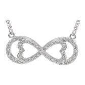 Sterling Silver 9x23mm 1/8 CTW Diamond 20" Necklace