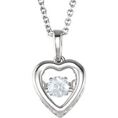 14kt White 1/6 CT Diamond Heart 18" Mystara® Necklace