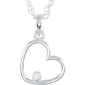 14kt White .02 CTW Diamond Heart 18" Necklace