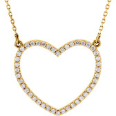 14kt Yellow 1/3 CTW Diamond Heart 16" Necklace