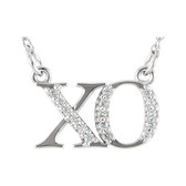 14kt Yellow .08 CTW Diamond "XO" 16" Necklace
