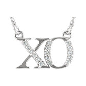 14kt Rose .08 CTW Diamond "XO" 16" Necklace