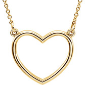 14kt Yellow 15.75x17mm Heart 16" Necklace