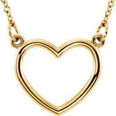 14kt Yellow 13x13.75mm Heart 16" Necklace