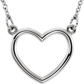 14kt White 13x13.75mm Heart 16" Necklace
