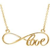 14kt Yellow Love Infinity Design 17" Necklace