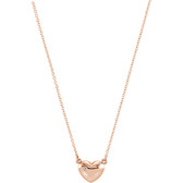 14kt Rose .01 CTW Diamond Heart 16.5" Necklace