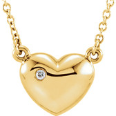 14kt Yellow .01 CTW Diamond Heart 16.5" Necklace