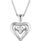 Sterling Silver 1/10 CTW Diamond Heart 18" Mystara® Necklace