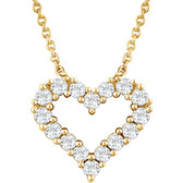 14kt Yellow 1/4 CTW Diamond Heart 18" Necklace