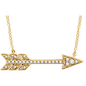 14kt Yellow 1/10 CTW Diamond Arrow Necklace